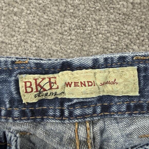 BKE Wendi Stretch Bootcut Medium Wash Denim Jeans Womens 33x31.5 Distressed Y2K - Picture 9 of 11